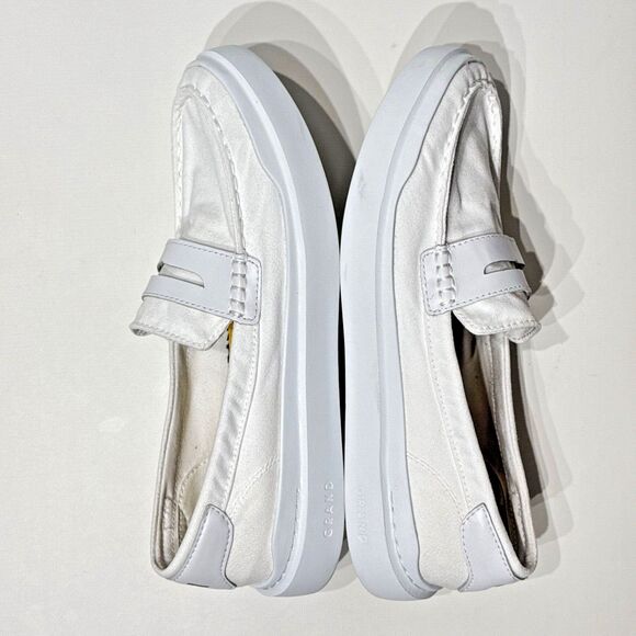 Cole Haan GrandPro Rally Women's White Canvas Penny Loafers Comfort Size 8.5B - Picture 12 of 16